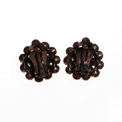 Vintage Black Jet and Smoke Crystal Round Cluster Earrings by 1950s - Vintage Meet Modern Vintage Jewelry - Chicago, Illinois - #oldhollywoodglamour #vintagemeetmodern #designervintage #jewelrybox #antiquejewelry #vintagejewelry