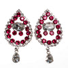 Vintage Huge Ruby Rhinestone Mogul Style Statement Earrings by 1990s - Vintage Meet Modern Vintage Jewelry - Chicago, Illinois - #oldhollywoodglamour #vintagemeetmodern #designervintage #jewelrybox #antiquejewelry #vintagejewelry