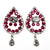 Vintage Huge Ruby Rhinestone Mogul Style Statement Earrings