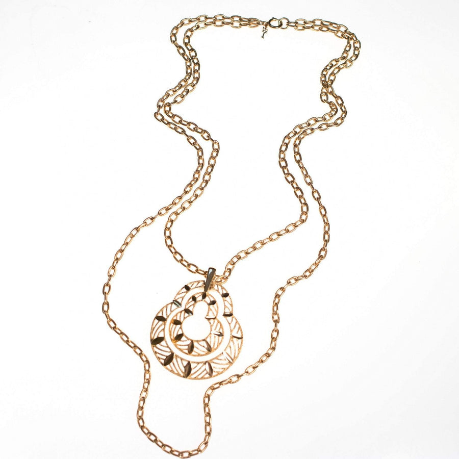 Vintage Crown Trifari Modernist Pendant Statement Necklace by Crown Trifari - Vintage Meet Modern Vintage Jewelry - Chicago, Illinois - #oldhollywoodglamour #vintagemeetmodern #designervintage #jewelrybox #antiquejewelry #vintagejewelry