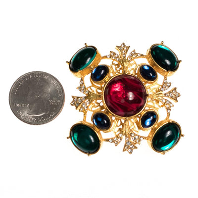 Vintage RJ Graziano Royal Colors Bejeweled Maltese Cross by RJ Graziano - Vintage Meet Modern Vintage Jewelry - Chicago, Illinois - #oldhollywoodglamour #vintagemeetmodern #designervintage #jewelrybox #antiquejewelry #vintagejewelry