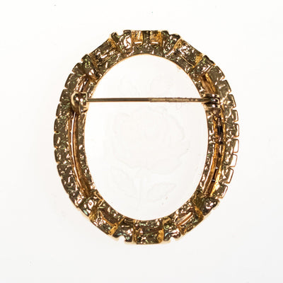 Vintage Etched Floral Cameo Style Brooch by 1950s - Vintage Meet Modern Vintage Jewelry - Chicago, Illinois - #oldhollywoodglamour #vintagemeetmodern #designervintage #jewelrybox #antiquejewelry #vintagejewelry