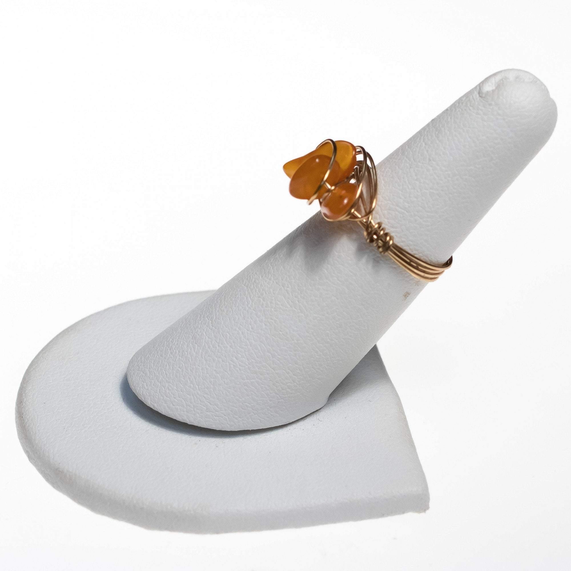 Vintage Brutalist Modern Gold Wired Ring with Citrine Chips by Artisan Made - Vintage Meet Modern Vintage Jewelry - Chicago, Illinois - #oldhollywoodglamour #vintagemeetmodern #designervintage #jewelrybox #antiquejewelry #vintagejewelry