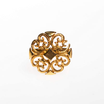 Vintage Mid Century Modern Gold Scroll Ring by 1950s - Vintage Meet Modern Vintage Jewelry - Chicago, Illinois - #oldhollywoodglamour #vintagemeetmodern #designervintage #jewelrybox #antiquejewelry #vintagejewelry