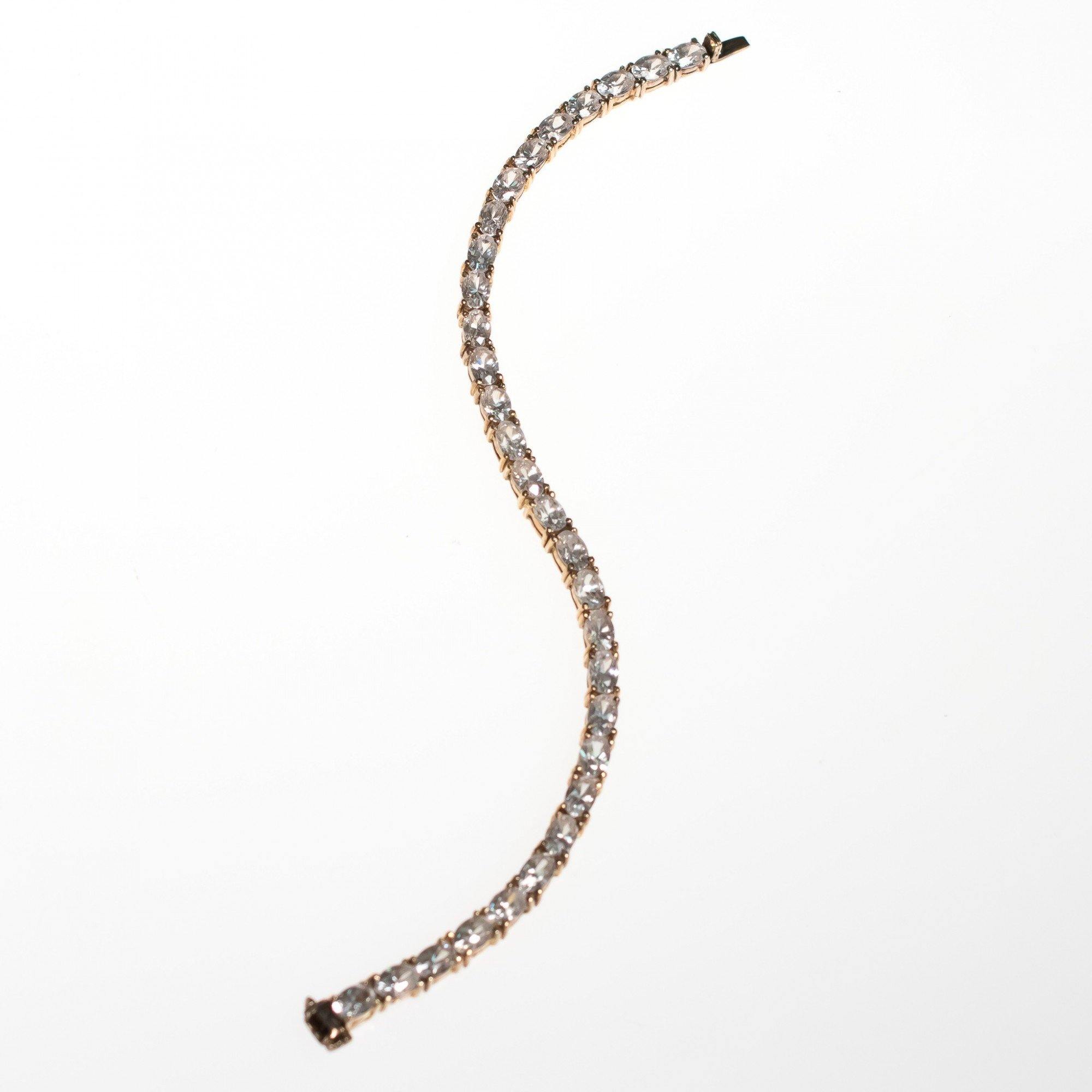 Vintage 1980s Cubic Zirconia Tennis Bracelet by 1980s - Vintage Meet Modern Vintage Jewelry - Chicago, Illinois - #oldhollywoodglamour #vintagemeetmodern #designervintage #jewelrybox #antiquejewelry #vintagejewelry
