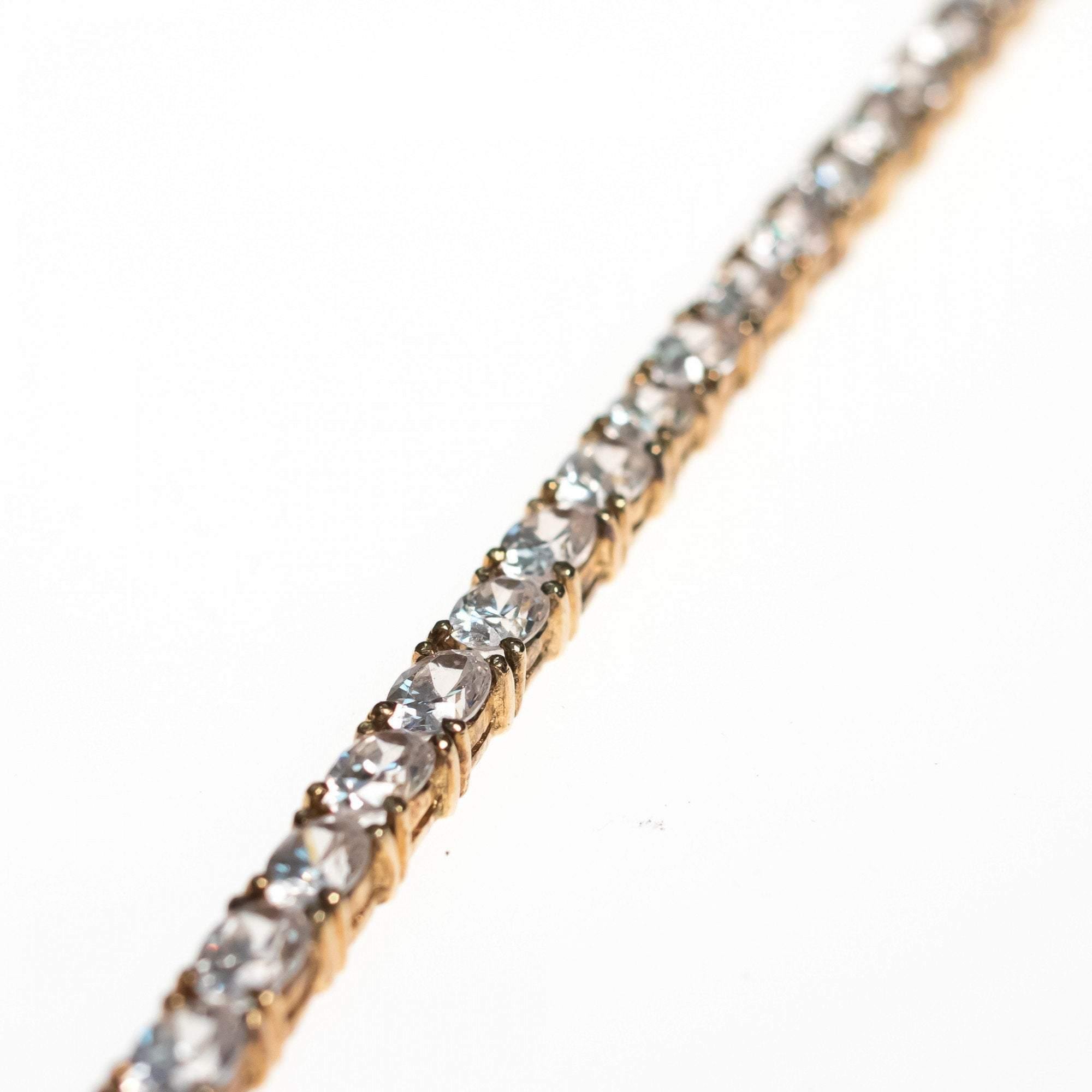 Vintage 1980s Cubic Zirconia Tennis Bracelet by 1980s - Vintage Meet Modern Vintage Jewelry - Chicago, Illinois - #oldhollywoodglamour #vintagemeetmodern #designervintage #jewelrybox #antiquejewelry #vintagejewelry