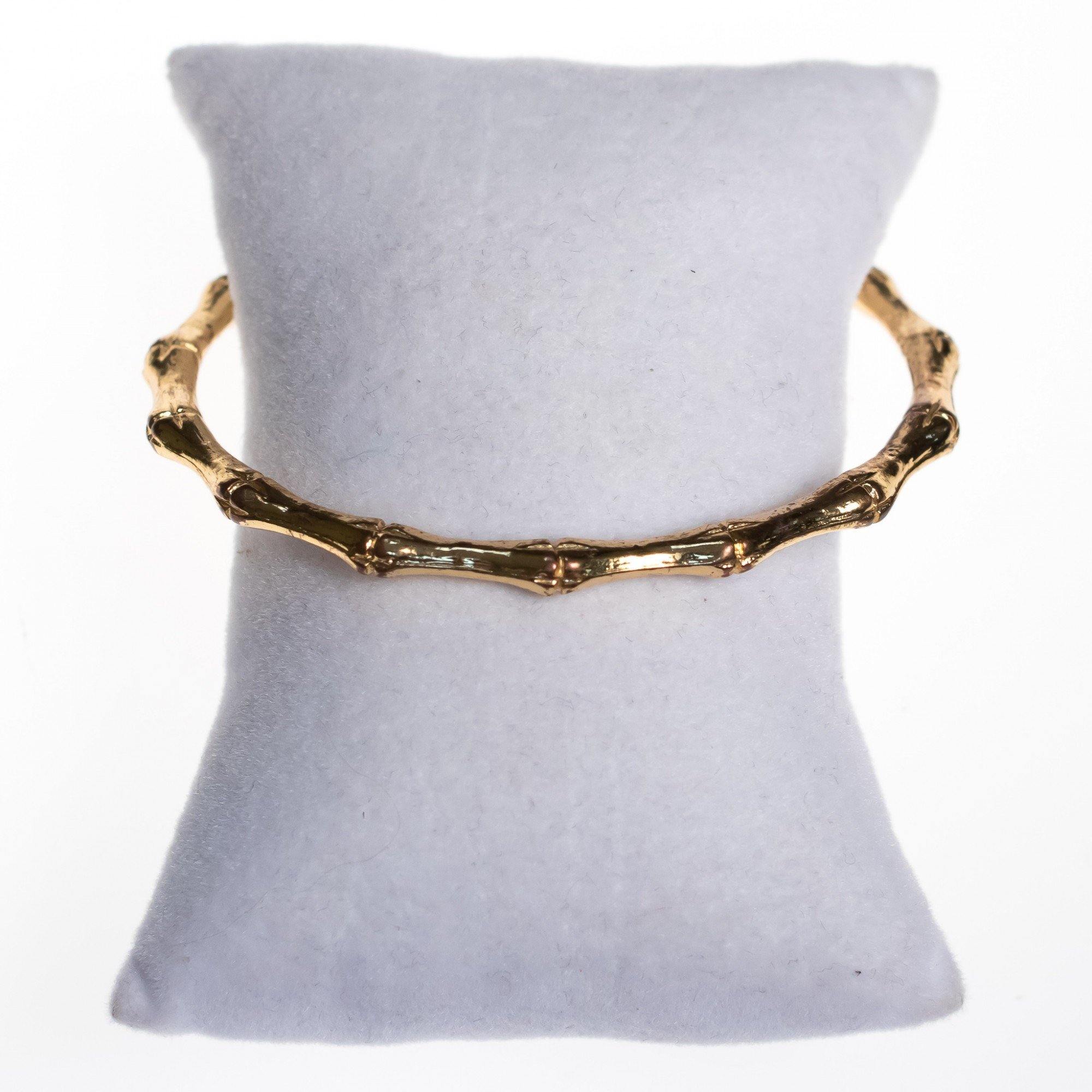 Vintage Kenneth Jay Lane Gold Bamboo Bangle Bracelet by Kenneth Jay Lane - Vintage Meet Modern Vintage Jewelry - Chicago, Illinois - #oldhollywoodglamour #vintagemeetmodern #designervintage #jewelrybox #antiquejewelry #vintagejewelry