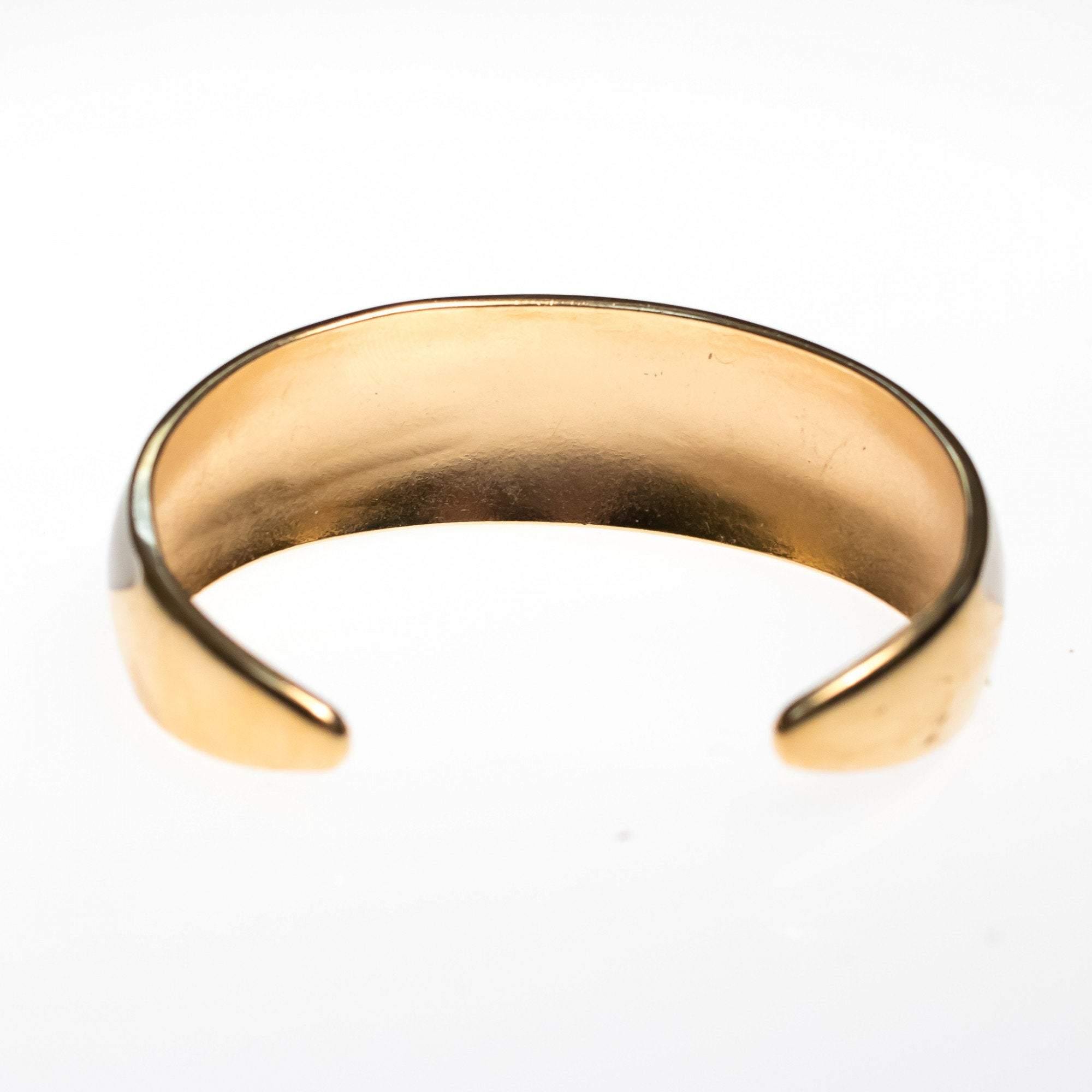 Vintage Avon Gold and White Enamel Cuff Bracelet by Avon - Vintage Meet Modern Vintage Jewelry - Chicago, Illinois - #oldhollywoodglamour #vintagemeetmodern #designervintage #jewelrybox #antiquejewelry #vintagejewelry