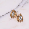 Vintage Crown Trifari Elegant Gold Teardrop Rhinestone Statement Earrings by Crown Trifari - Vintage Meet Modern Vintage Jewelry - Chicago, Illinois - #oldhollywoodglamour #vintagemeetmodern #designervintage #jewelrybox #antiquejewelry #vintagejewelry