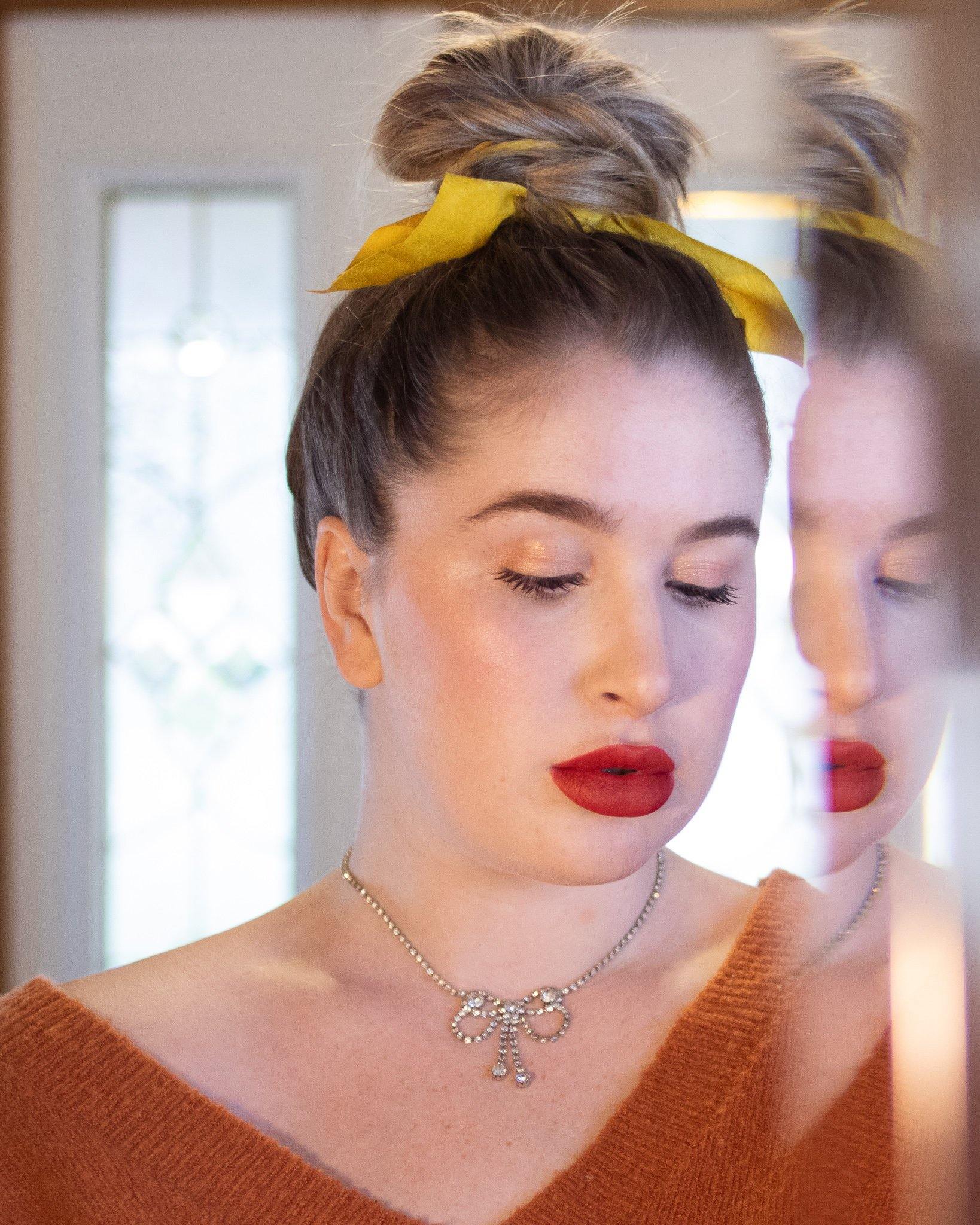 Vintage Diamante Crystal Bow Necklace by 1950s - Vintage Meet Modern Vintage Jewelry - Chicago, Illinois - #oldhollywoodglamour #vintagemeetmodern #designervintage #jewelrybox #antiquejewelry #vintagejewelry