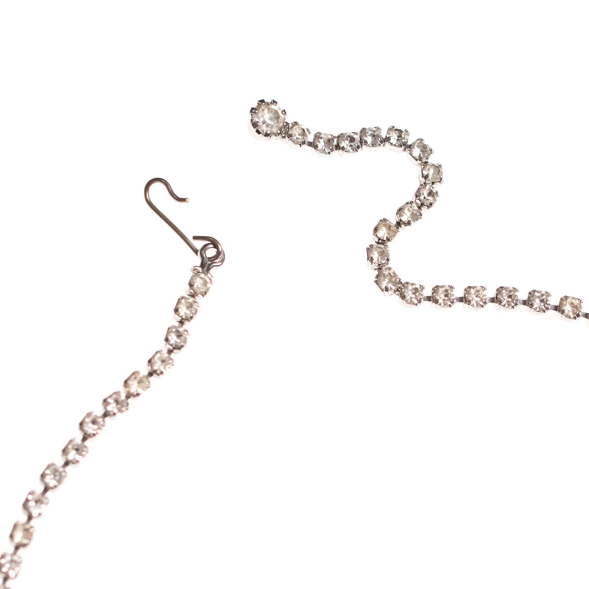 Vintage Diamante Crystal Bow Necklace by 1950s - Vintage Meet Modern Vintage Jewelry - Chicago, Illinois - #oldhollywoodglamour #vintagemeetmodern #designervintage #jewelrybox #antiquejewelry #vintagejewelry