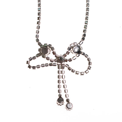 Vintage Diamante Crystal Bow Necklace by 1950s - Vintage Meet Modern Vintage Jewelry - Chicago, Illinois - #oldhollywoodglamour #vintagemeetmodern #designervintage #jewelrybox #antiquejewelry #vintagejewelry