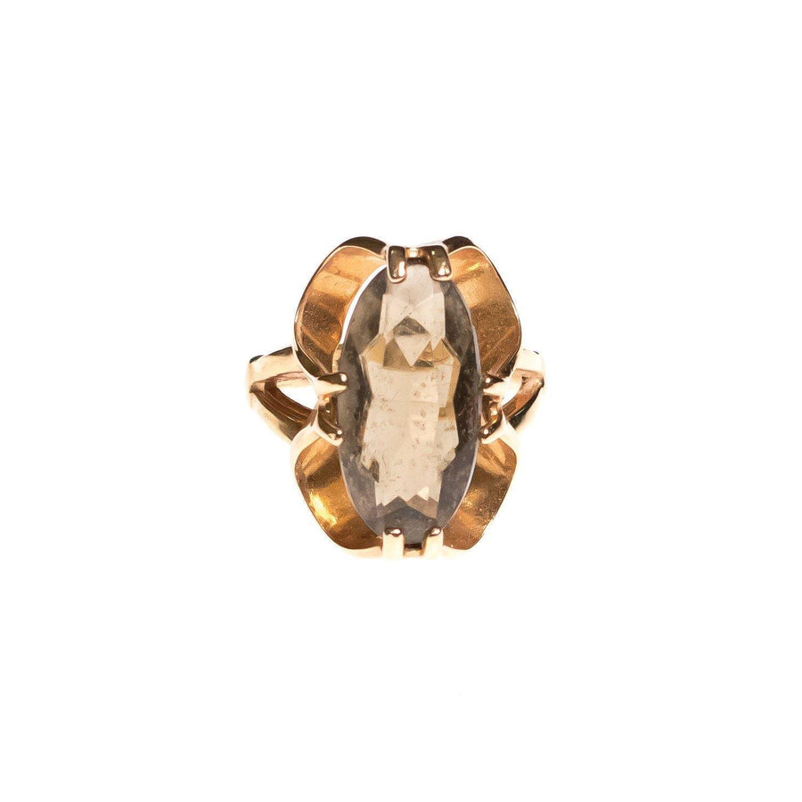 Vintage 1950s Espo Olive Quartz Cocktail Ring by Esposito - Vintage Meet Modern Vintage Jewelry - Chicago, Illinois - #oldhollywoodglamour #vintagemeetmodern #designervintage #jewelrybox #antiquejewelry #vintagejewelry