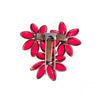Vintage 1940s Red Flower Dress/Fur Clip Brooch with Crystal Bezel Set Petals and Faux Pearl Centers by 1940s - Vintage Meet Modern Vintage Jewelry - Chicago, Illinois - #oldhollywoodglamour #vintagemeetmodern #designervintage #jewelrybox #antiquejewelry #vintagejewelry