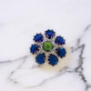 Vintage 1950s Blue and Green Rhinestone Pinwheel Brooch by 1950s - Vintage Meet Modern Vintage Jewelry - Chicago, Illinois - #oldhollywoodglamour #vintagemeetmodern #designervintage #jewelrybox #antiquejewelry #vintagejewelry