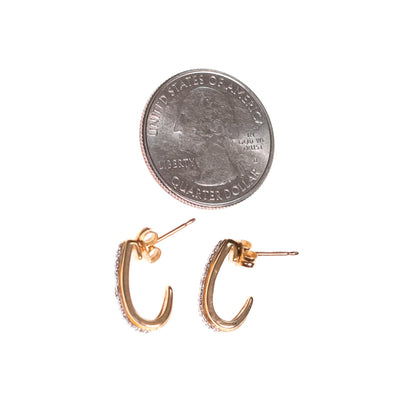Vintage 1980s Sterling Silver and 18kt Gold Milgrain Small Hoop Earrings by Sterling Silver 18kt Gold - Vintage Meet Modern Vintage Jewelry - Chicago, Illinois - #oldhollywoodglamour #vintagemeetmodern #designervintage #jewelrybox #antiquejewelry #vintagejewelry