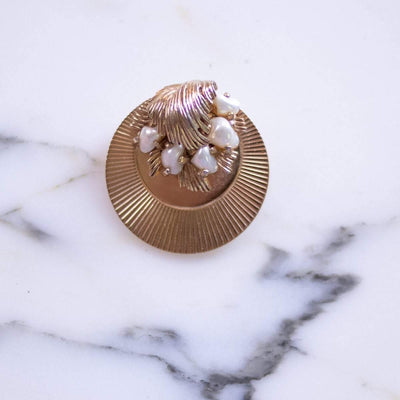 Boucher Gold Brooch With Faux Pearls by Boucher - Vintage Meet Modern Vintage Jewelry - Chicago, Illinois - #oldhollywoodglamour #vintagemeetmodern #designervintage #jewelrybox #antiquejewelry #vintagejewelry