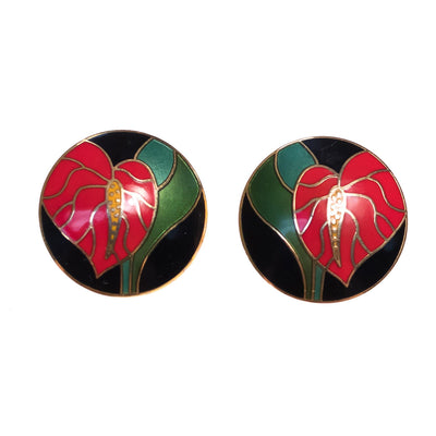 Vintage Laurel Burch Anthurium Red with Black Enamel by Laurel Burch - Vintage Meet Modern Vintage Jewelry - Chicago, Illinois - #oldhollywoodglamour #vintagemeetmodern #designervintage #jewelrybox #antiquejewelry #vintagejewelry