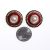 1980s Monet  Red Enamel and Faux Pearl with Gold Earrings by Monet - Vintage Meet Modern Vintage Jewelry - Chicago, Illinois - #oldhollywoodglamour #vintagemeetmodern #designervintage #jewelrybox #antiquejewelry #vintagejewelry