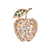 Vintage Diamante Crystal Bejeweled Apple Brooch by 1950s - Vintage Meet Modern Vintage Jewelry - Chicago, Illinois - #oldhollywoodglamour #vintagemeetmodern #designervintage #jewelrybox #antiquejewelry #vintagejewelry