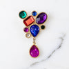 Vintage 1980s Jewel Tone Brooch Red Green Sapphire Blue Purple Rhinestones by 1980s - Vintage Meet Modern Vintage Jewelry - Chicago, Illinois - #oldhollywoodglamour #vintagemeetmodern #designervintage #jewelrybox #antiquejewelry #vintagejewelry