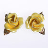 Vintage Yellow Rose Earrings by 1950s - Vintage Meet Modern Vintage Jewelry - Chicago, Illinois - #oldhollywoodglamour #vintagemeetmodern #designervintage #jewelrybox #antiquejewelry #vintagejewelry