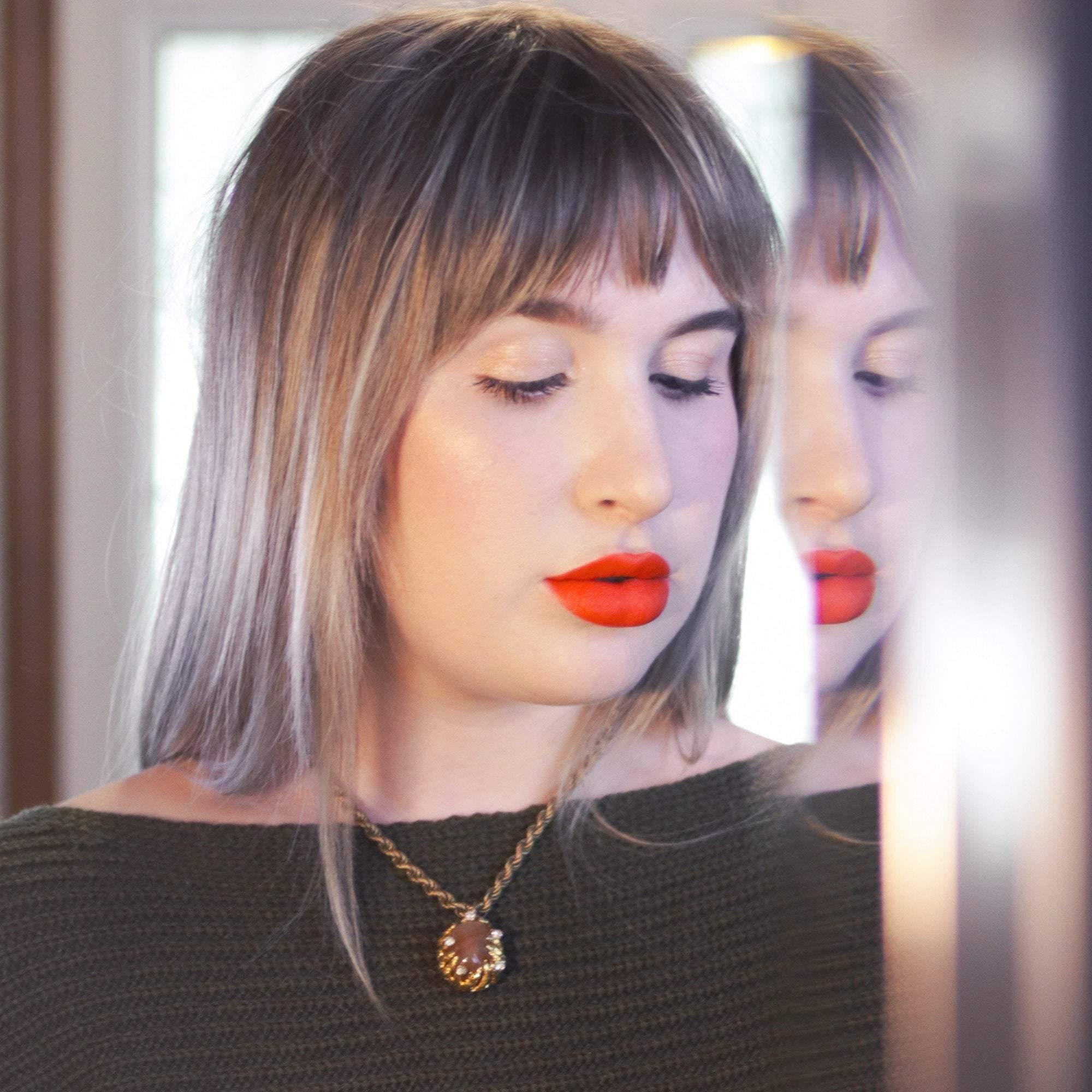 Vintage Unsigned Castlecliff Striped Agate Brutalist Modern Pendant Necklace by 1960s - Vintage Meet Modern Vintage Jewelry - Chicago, Illinois - #oldhollywoodglamour #vintagemeetmodern #designervintage #jewelrybox #antiquejewelry #vintagejewelry