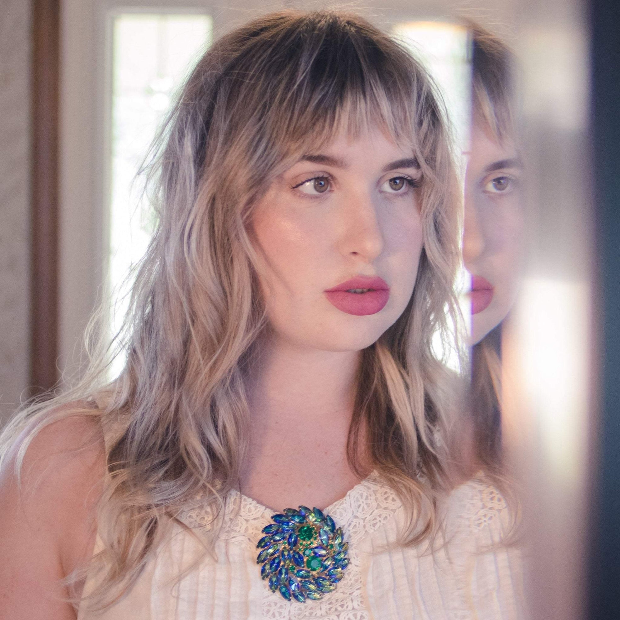 Vintage Juliana Huge Blue Green Rhinestone Medallion Brooch by Juliana - Vintage Meet Modern Vintage Jewelry - Chicago, Illinois - #oldhollywoodglamour #vintagemeetmodern #designervintage #jewelrybox #antiquejewelry #vintagejewelry