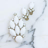 Vintage White Milk Glass Brooch by 1950s - Vintage Meet Modern Vintage Jewelry - Chicago, Illinois - #oldhollywoodglamour #vintagemeetmodern #designervintage #jewelrybox #antiquejewelry #vintagejewelry