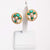 Vintage BSK Jade Lucite and Faux Pearl Cluster Medallion Statement Earrings