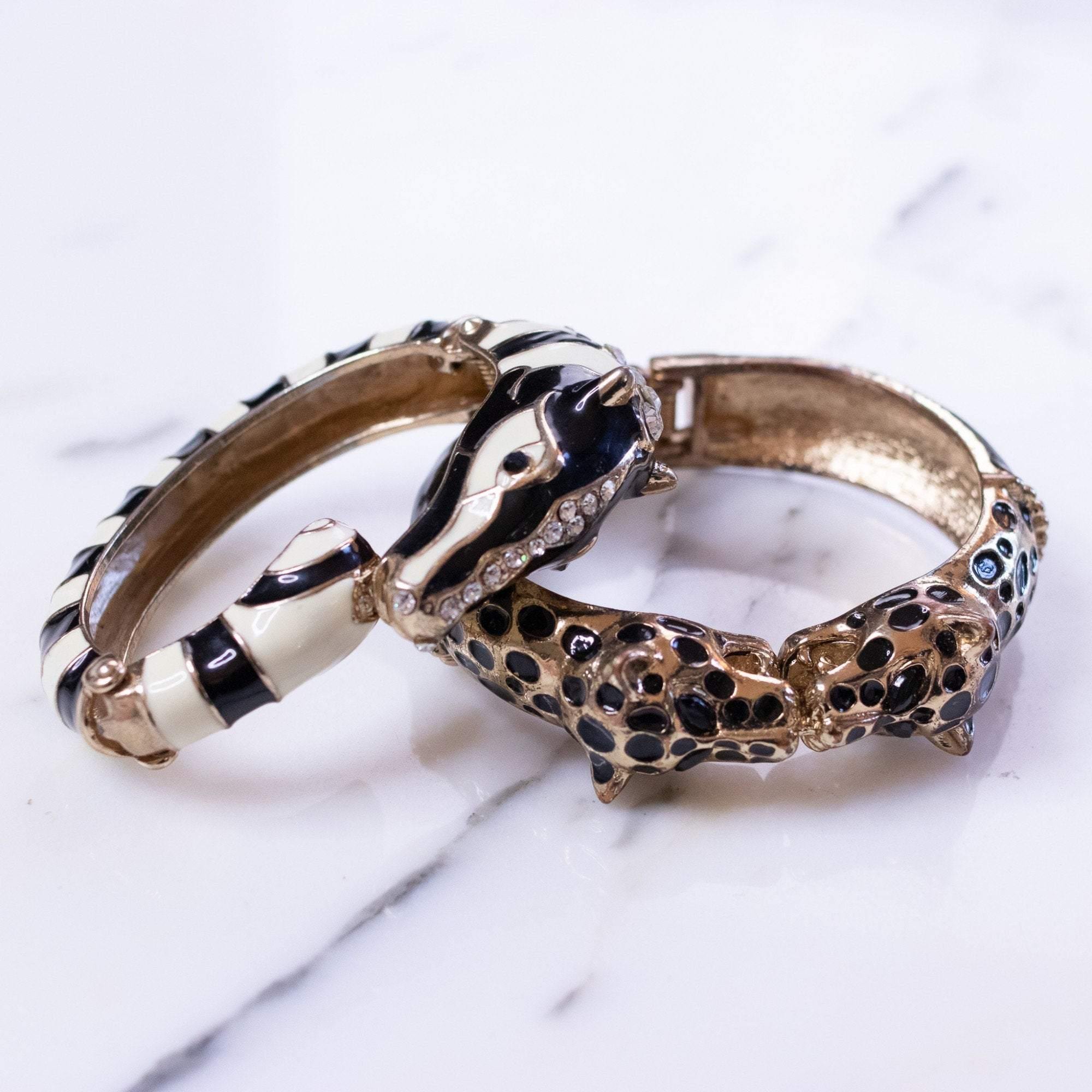 Vintage 1960s Zebra Bracelet by 1960s - Vintage Meet Modern Vintage Jewelry - Chicago, Illinois - #oldhollywoodglamour #vintagemeetmodern #designervintage #jewelrybox #antiquejewelry #vintagejewelry