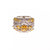 Vintage Yellow Diamante Crystal Wide Domed Cocktail Statement Ring