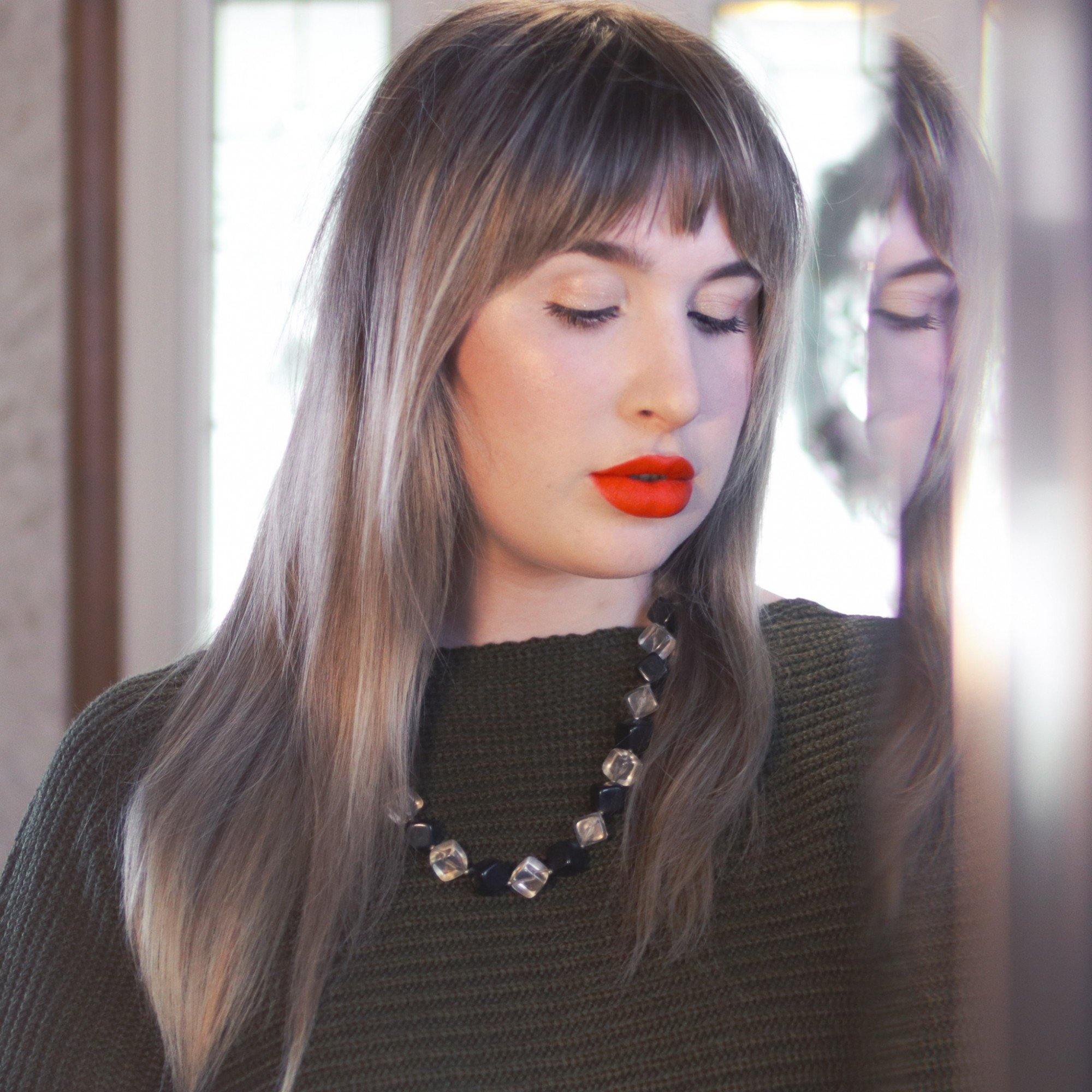 Vintage 1950s Square Clear and Black Chunky Lucite Beaded Necklace by Lucite - Vintage Meet Modern Vintage Jewelry - Chicago, Illinois - #oldhollywoodglamour #vintagemeetmodern #designervintage #jewelrybox #antiquejewelry #vintagejewelry