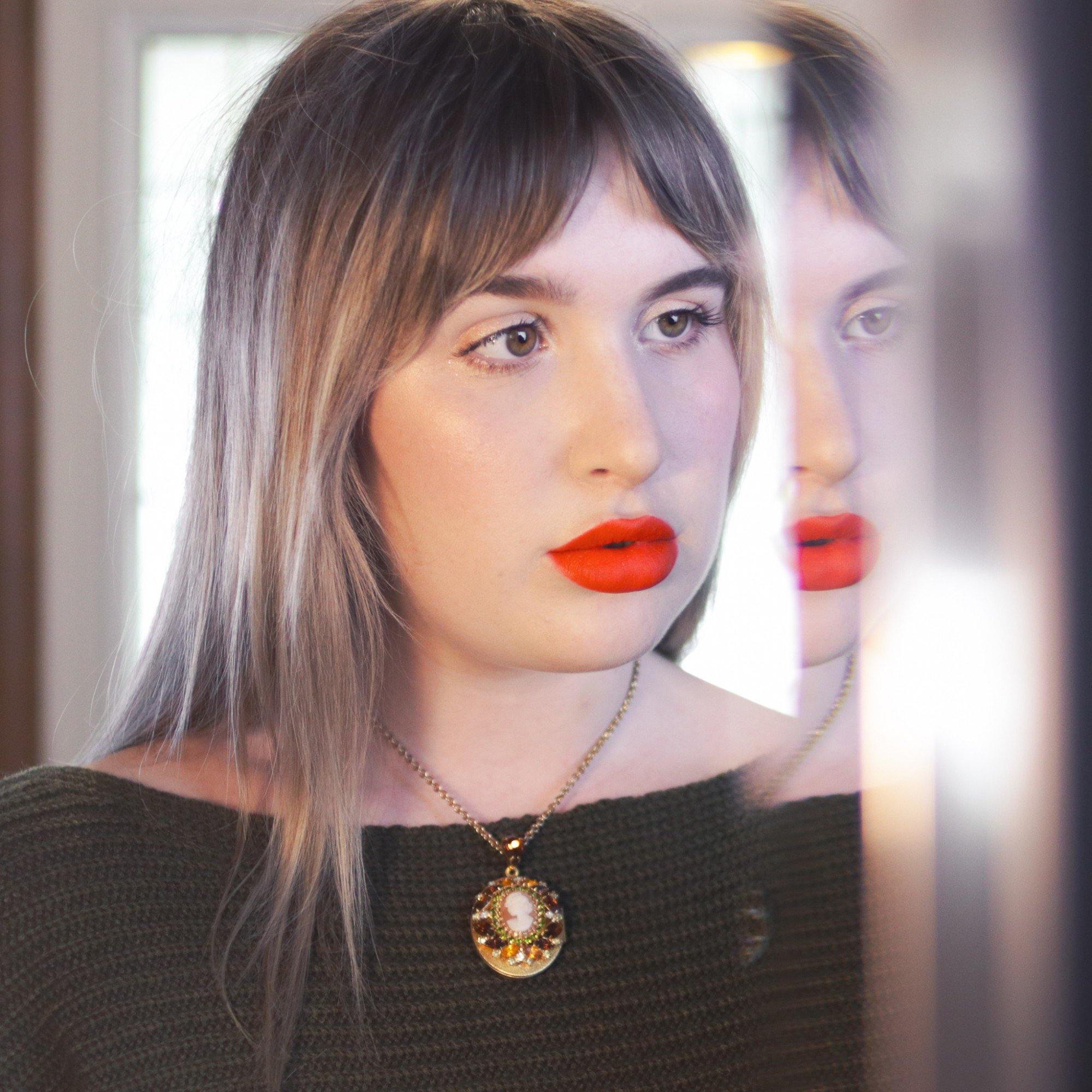 Vintage 1950s Hobe Cameo Locket with Amber, Citrine, and Light Green Rhinestones by Hobe - Vintage Meet Modern Vintage Jewelry - Chicago, Illinois - #oldhollywoodglamour #vintagemeetmodern #designervintage #jewelrybox #antiquejewelry #vintagejewelry