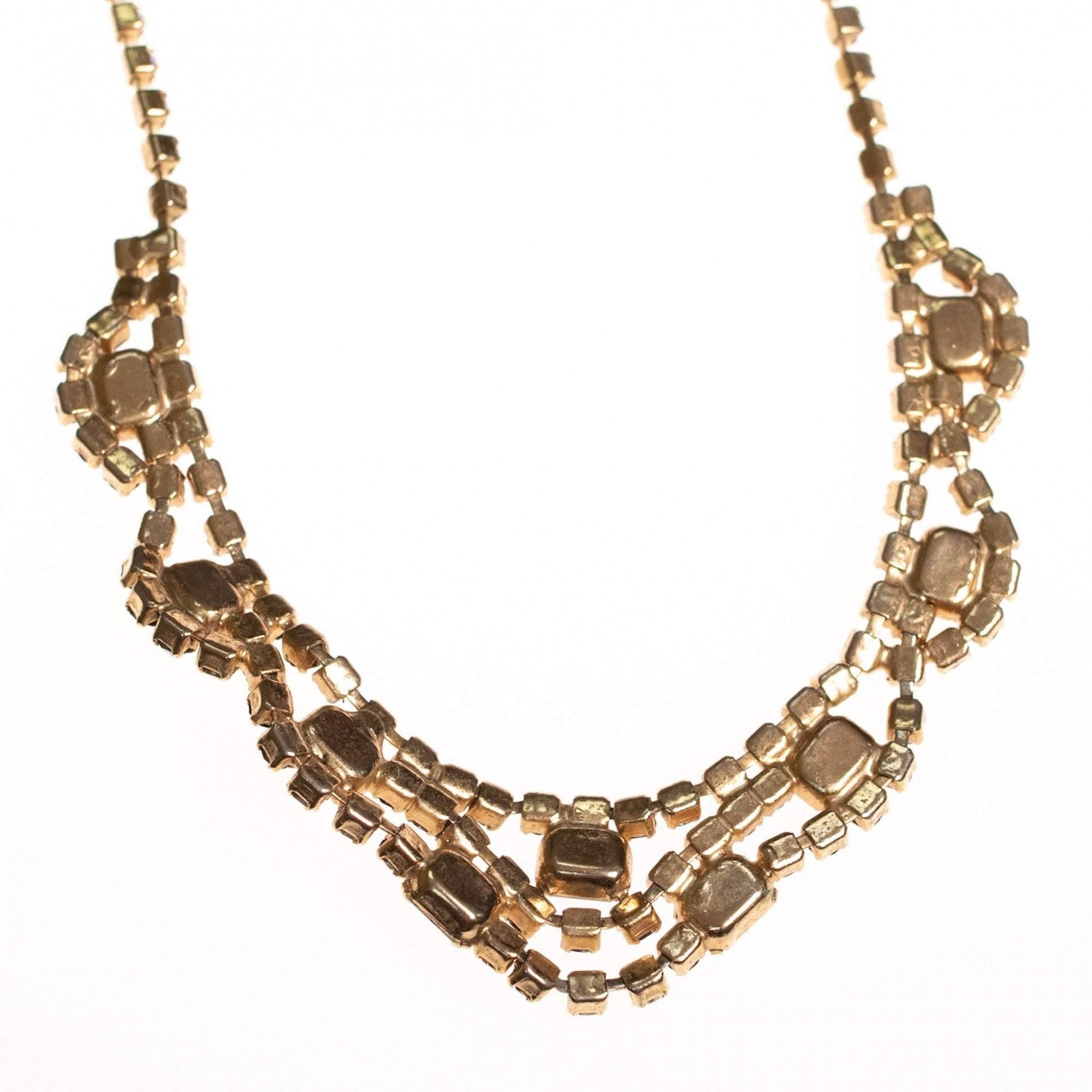 Vintage Unsigned Weiss Aurora Borealis Necklace by Weiss - Vintage Meet Modern Vintage Jewelry - Chicago, Illinois - #oldhollywoodglamour #vintagemeetmodern #designervintage #jewelrybox #antiquejewelry #vintagejewelry