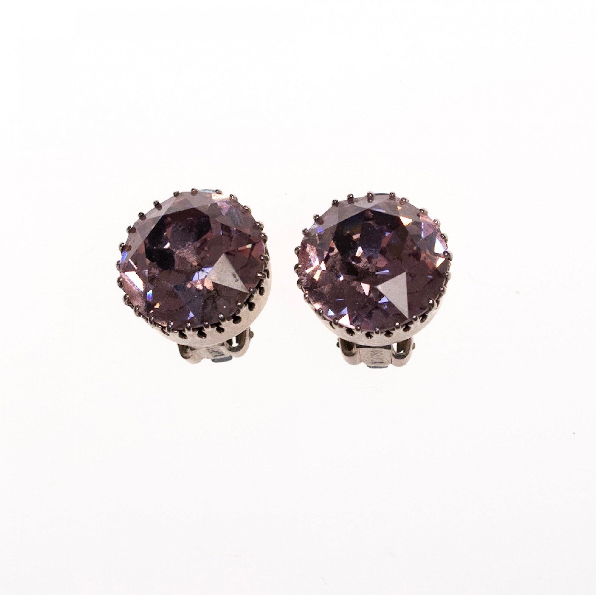 Vintage Austria Alexandrite Headlight Crystal Earrings by Austria - Vintage Meet Modern Vintage Jewelry - Chicago, Illinois - #oldhollywoodglamour #vintagemeetmodern #designervintage #jewelrybox #antiquejewelry #vintagejewelry