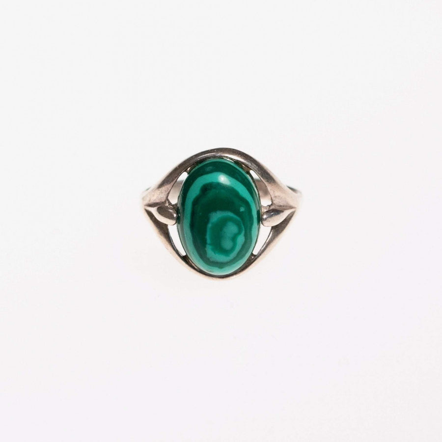 Vintage Malachite and Sterling Silver Ring by Sterling Silver - Vintage Meet Modern Vintage Jewelry - Chicago, Illinois - #oldhollywoodglamour #vintagemeetmodern #designervintage #jewelrybox #antiquejewelry #vintagejewelry