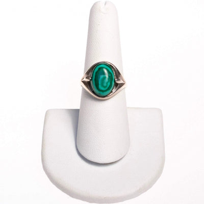 Vintage Malachite and Sterling Silver Ring by Sterling Silver - Vintage Meet Modern Vintage Jewelry - Chicago, Illinois - #oldhollywoodglamour #vintagemeetmodern #designervintage #jewelrybox #antiquejewelry #vintagejewelry
