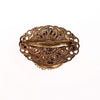 Vintage West Germany Small Givere Blue Glass, Faux Pearl Gold Filigree Brooch by West Germany - Vintage Meet Modern Vintage Jewelry - Chicago, Illinois - #oldhollywoodglamour #vintagemeetmodern #designervintage #jewelrybox #antiquejewelry #vintagejewelry