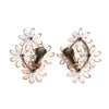 Vintage White Flower Earrings with Diamante Crystals by 1950s - Vintage Meet Modern Vintage Jewelry - Chicago, Illinois - #oldhollywoodglamour #vintagemeetmodern #designervintage #jewelrybox #antiquejewelry #vintagejewelry