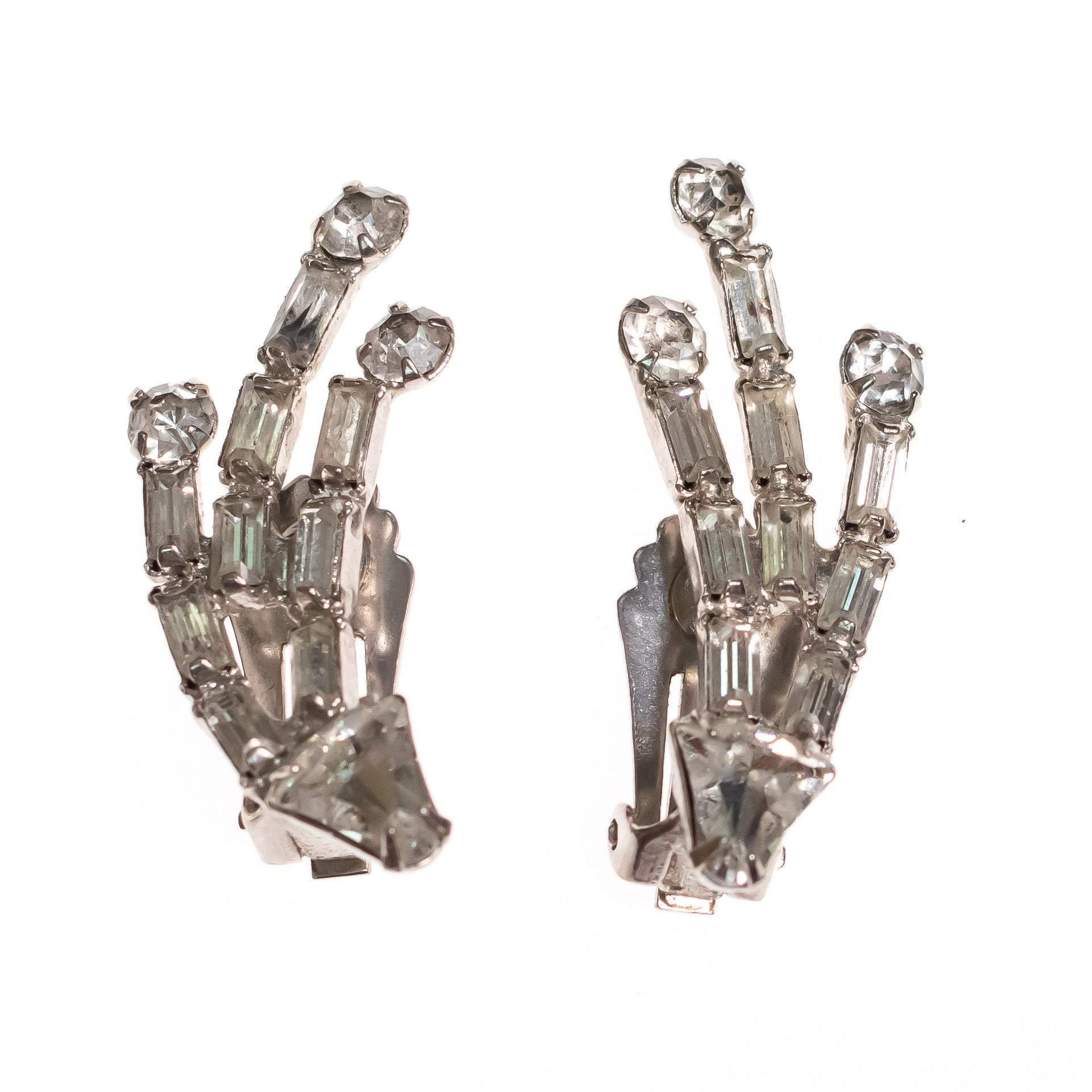 Vintage Art Deco Era Diamante Spray Style Firework Earrings by Art Deco - Vintage Meet Modern Vintage Jewelry - Chicago, Illinois - #oldhollywoodglamour #vintagemeetmodern #designervintage #jewelrybox #antiquejewelry #vintagejewelry