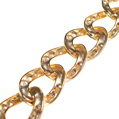 Vintage Kenneth Jay Lane Chunky Gold Link Bracelet with Crystals by Kenneth Jay Lane - Vintage Meet Modern Vintage Jewelry - Chicago, Illinois - #oldhollywoodglamour #vintagemeetmodern #designervintage #jewelrybox #antiquejewelry #vintagejewelry
