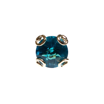 Vintage Blue Crystal Cocktail Statement Ring in Elegant Gold Tone Setting by 1980s - Vintage Meet Modern Vintage Jewelry - Chicago, Illinois - #oldhollywoodglamour #vintagemeetmodern #designervintage #jewelrybox #antiquejewelry #vintagejewelry