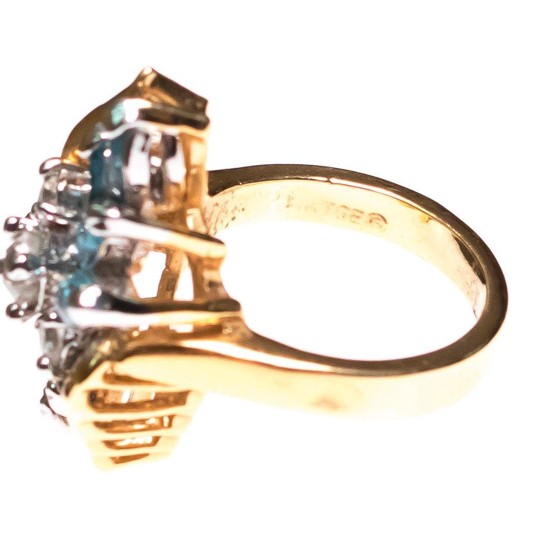 Vintage Diamante and Blue Crystal Cocktail Statement Ring by 1980s - Vintage Meet Modern Vintage Jewelry - Chicago, Illinois - #oldhollywoodglamour #vintagemeetmodern #designervintage #jewelrybox #antiquejewelry #vintagejewelry