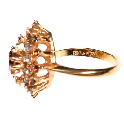 Vintage Amber Marquise Crystal and Diamante Statement Ring by 1980s - Vintage Meet Modern Vintage Jewelry - Chicago, Illinois - #oldhollywoodglamour #vintagemeetmodern #designervintage #jewelrybox #antiquejewelry #vintagejewelry