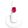 Vintage Red Emerald Cut Crystal Cocktail Statement Ring by 1950s - Vintage Meet Modern Vintage Jewelry - Chicago, Illinois - #oldhollywoodglamour #vintagemeetmodern #designervintage #jewelrybox #antiquejewelry #vintagejewelry