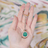 Vintage Mid Century Modern Pressed Faux Jade and Diamante Crystal Key Chain by 1950s - Vintage Meet Modern Vintage Jewelry - Chicago, Illinois - #oldhollywoodglamour #vintagemeetmodern #designervintage #jewelrybox #antiquejewelry #vintagejewelry