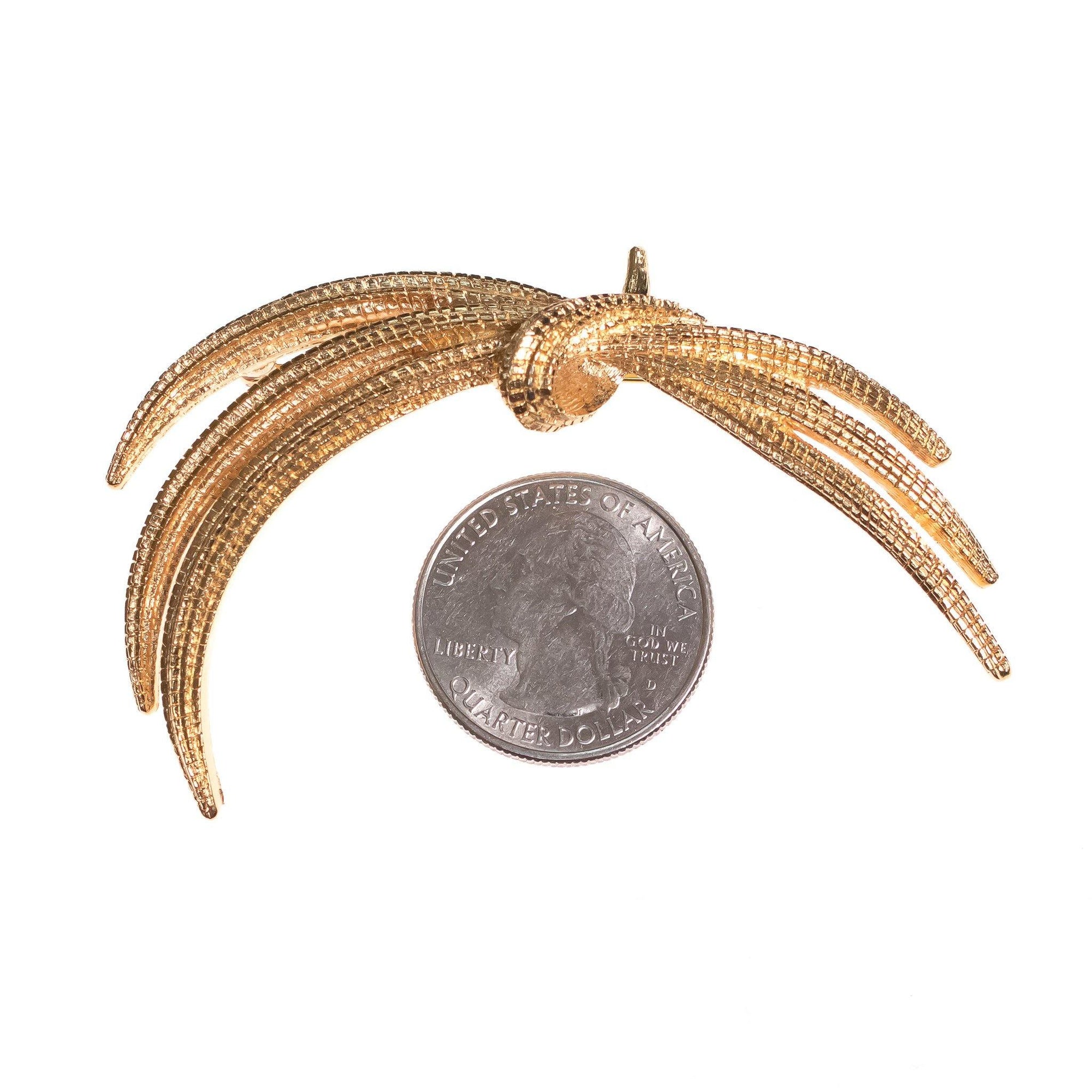 1960s Monet Classic Gold Crest Brooch by Monet - Vintage Meet Modern Vintage Jewelry - Chicago, Illinois - #oldhollywoodglamour #vintagemeetmodern #designervintage #jewelrybox #antiquejewelry #vintagejewelry