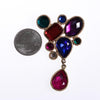 Vintage 1980s Jewel Tone Brooch Red Green Sapphire Blue Purple Rhinestones by 1980s - Vintage Meet Modern Vintage Jewelry - Chicago, Illinois - #oldhollywoodglamour #vintagemeetmodern #designervintage #jewelrybox #antiquejewelry #vintagejewelry
