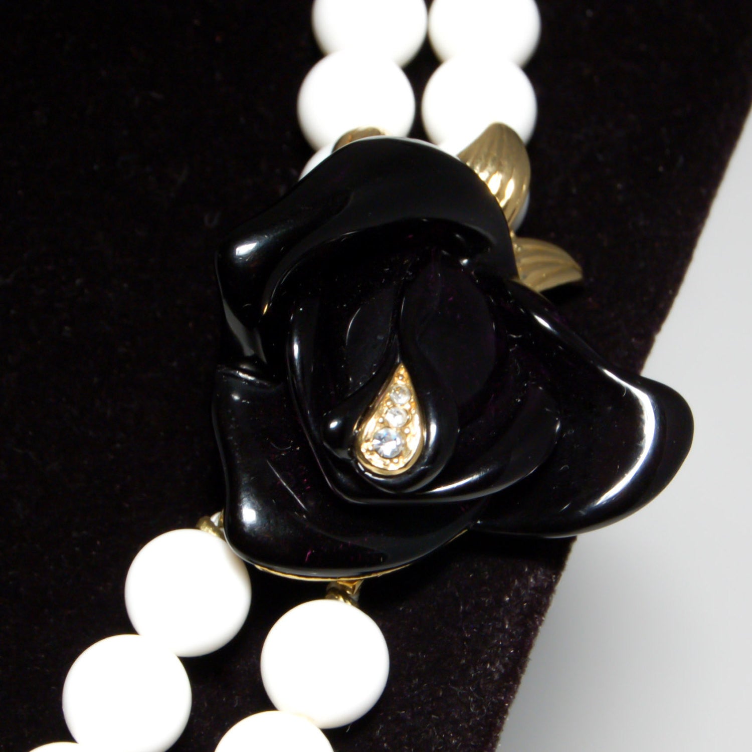 Midnight Rose Collection Necklace and Earrings Set by KJL for Avon by KJL - Vintage Meet Modern Vintage Jewelry - Chicago, Illinois - #oldhollywoodglamour #vintagemeetmodern #designervintage #jewelrybox #antiquejewelry #vintagejewelry